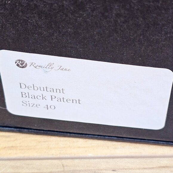 Romilly Jane Elegant Luxe Patent Leather Peep Toe Heels - Picture 7 of 7